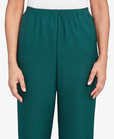 Alfred Dunner Women's Classic Poly Accord Medium Length Pants In Green