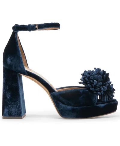 Dolce Vita Women's Perel Flower Two-piece Platform High-heel Dress Sandals In Blue