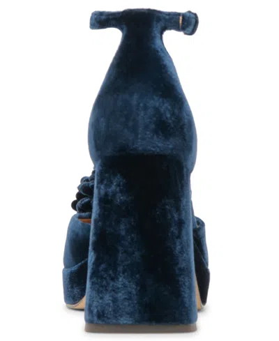 Dolce Vita Women's Perel Flower Two-piece Platform High-heel Dress Sandals In Blue