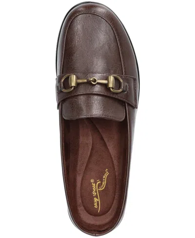Easy Street Nell Womens Round Closed Toe Mules In Brown