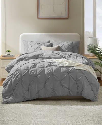 Nestl Luxury Soft Pinch Pleat 7-pc. Comforter Set, Queen In Gray