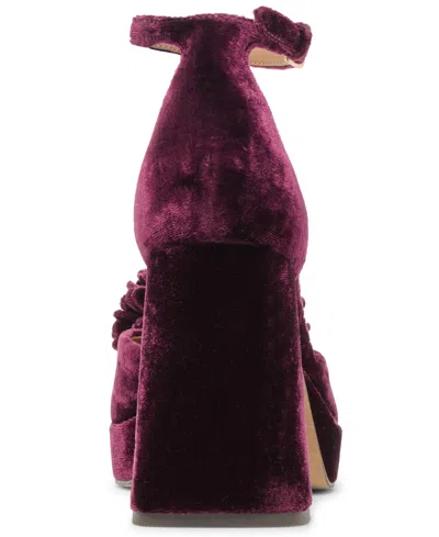 Dolce Vita Women's Perel Flower Two-piece Platform High-heel Dress Sandals In Purple