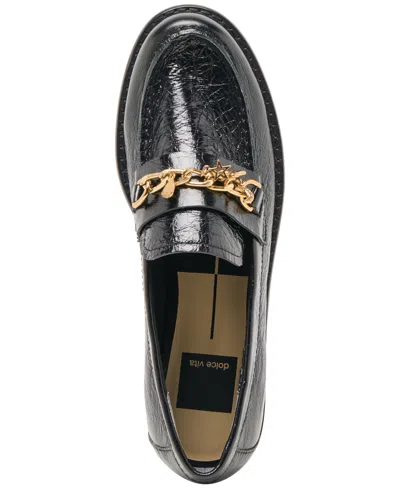 Dolce Vita Waylen Charm Chain Loafers In Black