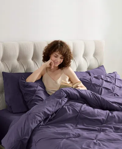Nestl Luxury Soft Pinch Pleat 7-pc. Comforter Set, Queen In Purple