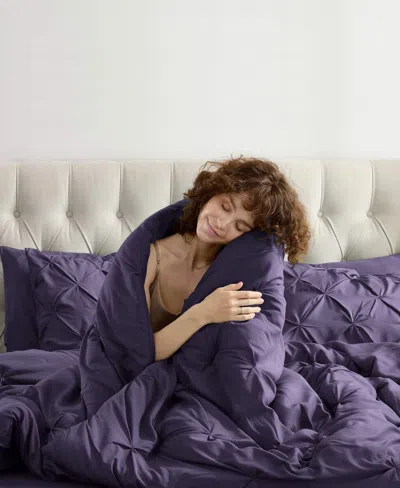 Nestl Luxury Soft Pinch Pleat 7-pc. Comforter Set, Queen In Purple