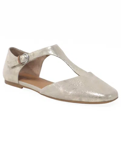 Gentle Souls Women's Wyatt T-strap Flats In Gray