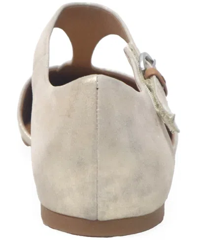 Gentle Souls Women's Wyatt T-strap Flats In Gray