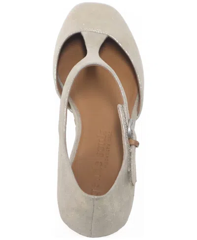 Gentle Souls Women's Wyatt T-strap Flats In Gray
