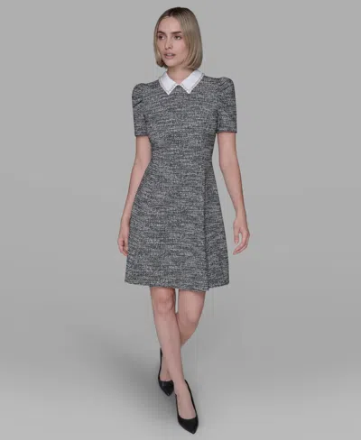 Karl Lagerfeld Women's Heathered Embellished Mini Dress In Gray