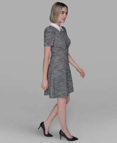 Karl Lagerfeld Women's Heathered Embellished Mini Dress In Gray