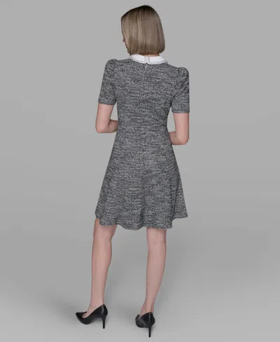 Karl Lagerfeld Women's Heathered Embellished Mini Dress In Gray