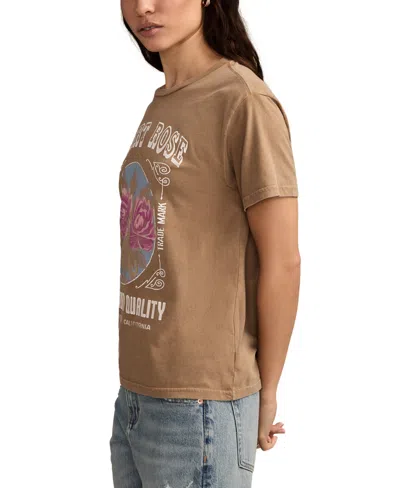 Lucky Brand Deset Rose Cotton Graphic T-shirt In Brown