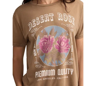 Lucky Brand Deset Rose Cotton Graphic T-shirt In Brown