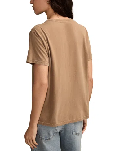 Lucky Brand Deset Rose Cotton Graphic T-shirt In Brown