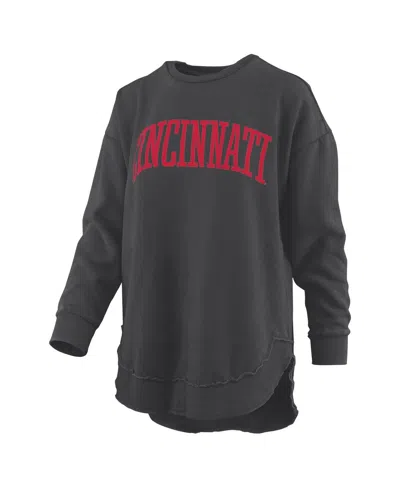Pressbox Women's Black Texas Tech Red Raiders Melange Poncho Vintage Fleece Long Sleeve Pullover Sweatshirt In Black