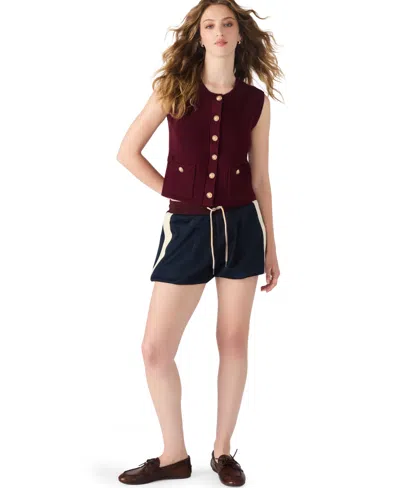 Steve Madden Aliya Sweater Vest In Burgundy