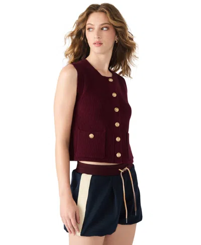 Steve Madden Aliya Sweater Vest In Burgundy