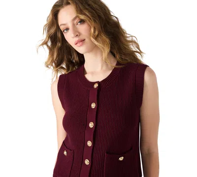 Steve Madden Aliya Sweater Vest In Burgundy