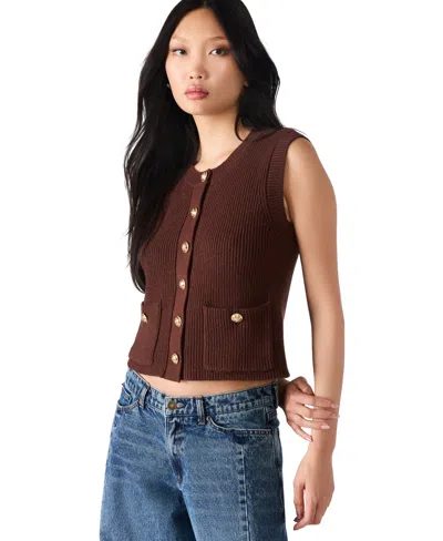 Steve Madden Aliya Sweater Vest In Brown