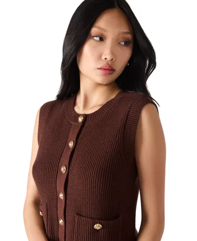 Steve Madden Aliya Sweater Vest In Brown