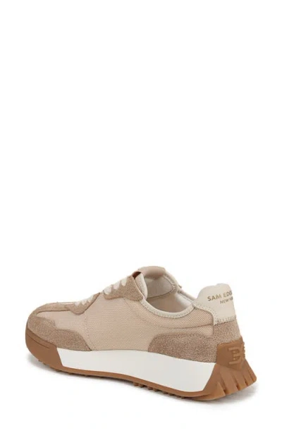 Sam Edelman Langley Lace Up Sneaker Tan Mesh Suede In Multi