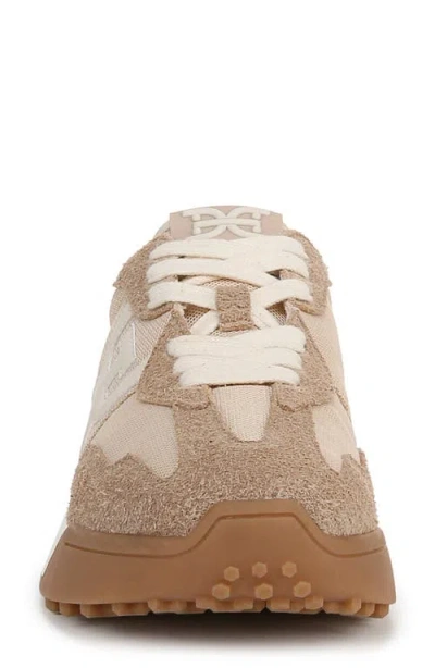 Sam Edelman Langley Lace Up Sneaker Tan Mesh Suede In Multi