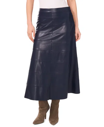 1.state Faux Leather Seamed Skirt In Blue