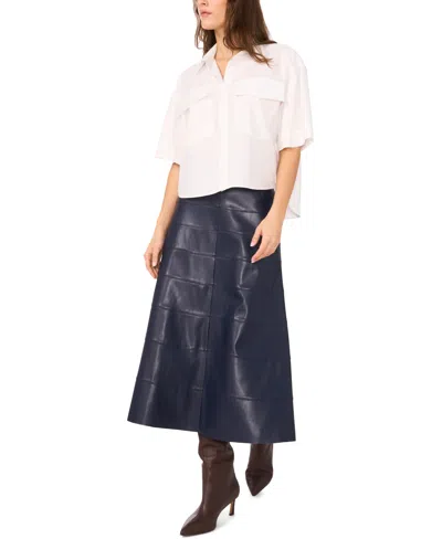 1.state Faux Leather Seamed Skirt In Blue