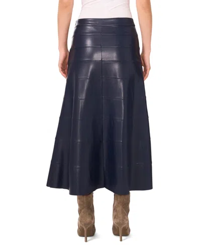 1.state Faux Leather Seamed Skirt In Blue