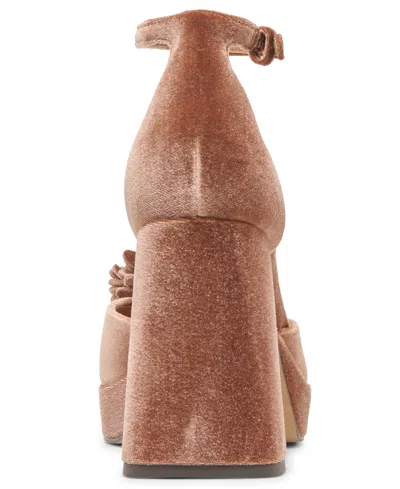 Dolce Vita Women's Perel Flower Two-piece Platform High-heel Dress Sandals In Brown