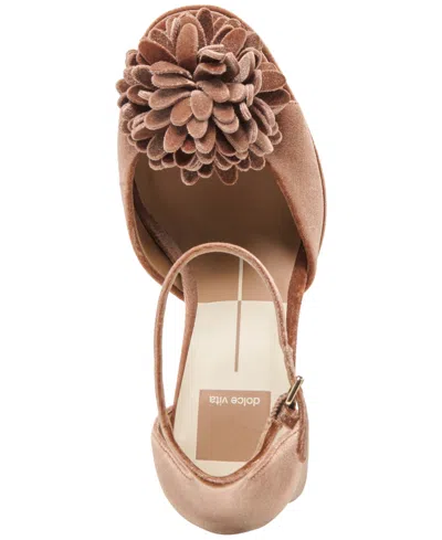Dolce Vita Women's Perel Flower Two-piece Platform High-heel Dress Sandals In Brown