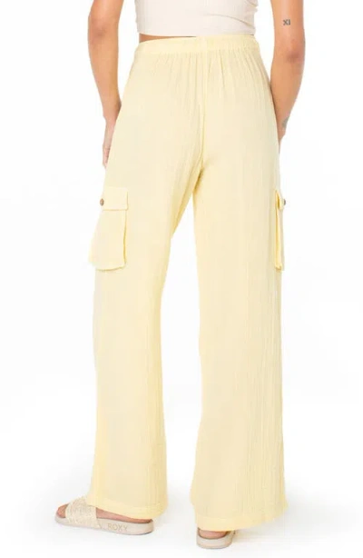 Roxy Juniors' Cotton Precious Cargo Beach Pants In Yellow