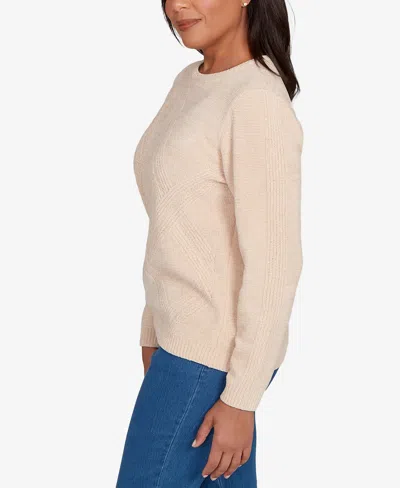 Alfred Dunner Petite Chenille Pullover Sweater In Neutral