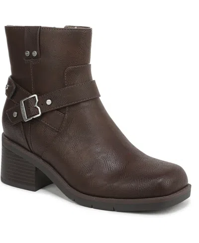 Dr. Scholl's Women's Janis Square Toe Rugged Short Boots In Brown