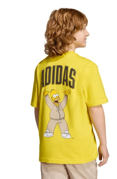 Adidas Originals Big Kids X The Simpsons Graphic T-shirt In Yellow