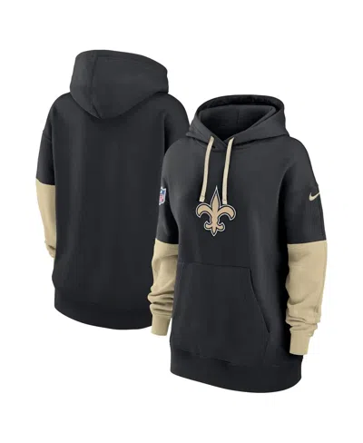 Nike New Orleans Saints Sideline Essential  Women's Nfl Pullover Hoodie In Black