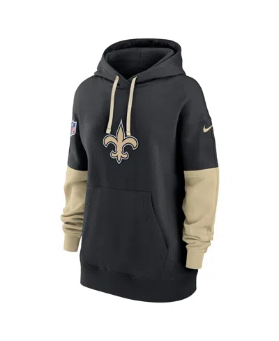 Nike New Orleans Saints Sideline Essential  Women's Nfl Pullover Hoodie In Black