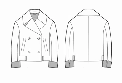 3.1 Phillip Lim Recycled Wool Peacoat W Plaid Combo In White