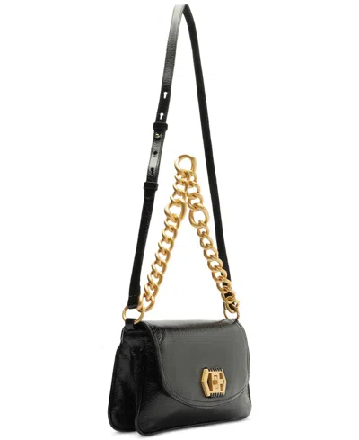Arezzo Ivy Medium Leather Crossbody In Black