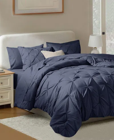 Nestl Luxury Soft Pinch Pleat 7-pc. Comforter Set, King In Blue