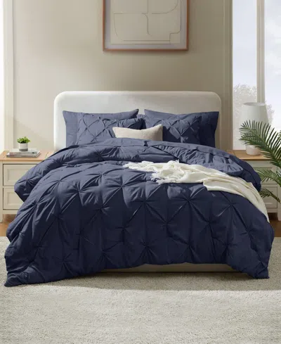 Nestl Luxury Soft Pinch Pleat 7-pc. Comforter Set, King In Blue