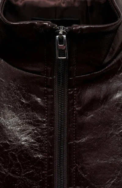 Mango Perkins Collar Texture Jacket Brown In Brown