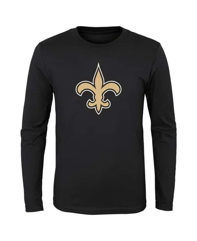 Outerstuff Preschool Black New Orleans Saints Primary Logo Long Sleeve T-shirt In Black