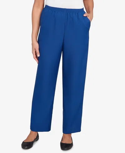 Alfred Dunner Women's Classic Poly Accord Medium Length Pants In Blue