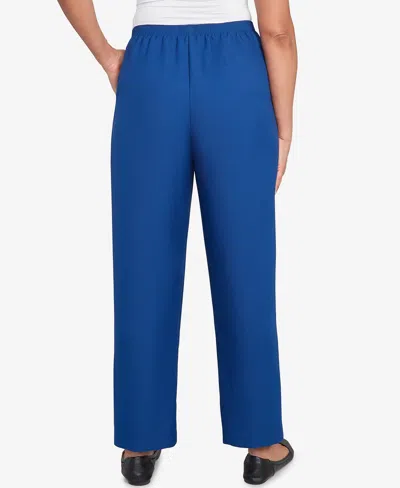 Alfred Dunner Women's Classic Poly Accord Medium Length Pants In Blue