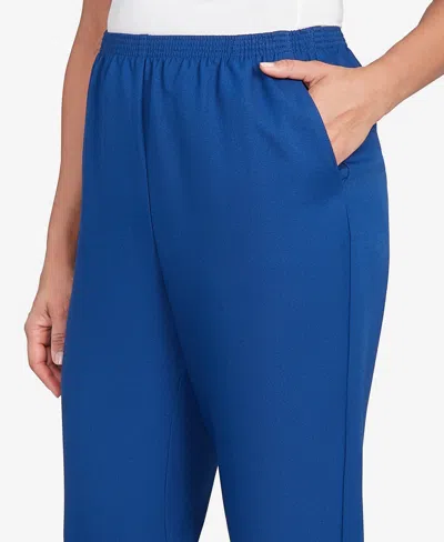 Alfred Dunner Women's Classic Poly Accord Medium Length Pants In Blue