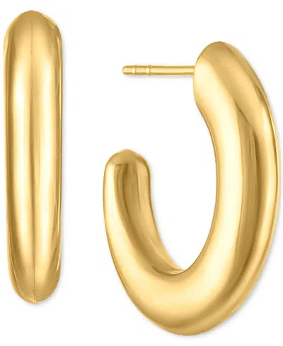 Macy's Polished J-hoop Extra Small Huggie Hoop Earrings In 10k Gold, 0.375" In Gold