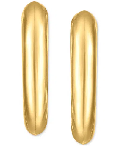 Macy's Polished J-hoop Extra Small Huggie Hoop Earrings In 10k Gold, 0.375" In Gold