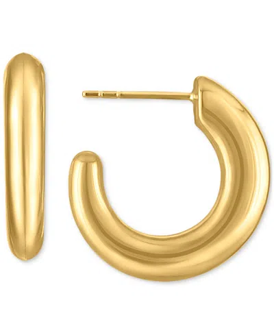 Macy's Polished J-hoop Extra Small Huggie Hoop Earrings In 10k Gold, 0.375" In Gold