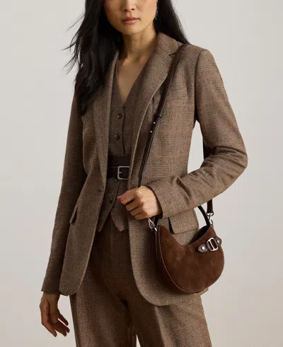 Ralph Lauren Tasha Mini Suede Crossbody Bag In Brown